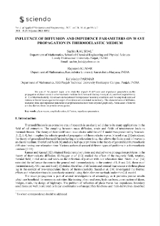 Influence of diffusion and impedence parameters on wave propagation in thermoelastic medium