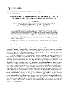 Electro-magnetohydrodynamic two fluid flow of ionized-gases with hall and rotation effects
