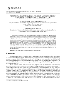 Numerical investigation and cost analysis of FRP-concrete unidirectional hybrid slabs