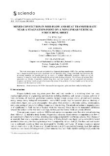 Mixed convection in MHD flow and heat transfer rate near a stagnation-point on a non-linear vertical stretching sheet