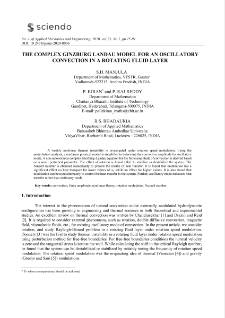 The complex Ginzburg Landau model for an oscillatory convection in a rotating fluid