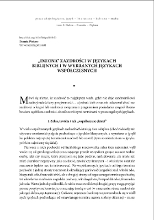 "Imiona" zazdrości w językach biblijnych i w wybranych językach współczesnych = "Names" of envying in biblical languages and in selected modern languages