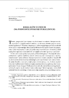 Kilka słów o cnocie (na podstawie dyskusji publicznych) = A few words on virtue (based on public discussions)