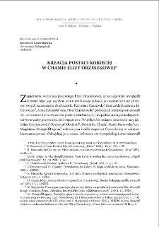 Kreacja postaci kobiecej w "Chamie" Elizy Orzeszkowej = Creation of female charakter in Eliza Orzeszkowa`s "Cham"