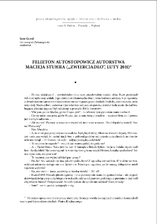 Felieton "Autostopowicz" autorstwa Macieja Stuhra ("Zwierciadło", luty 2011)