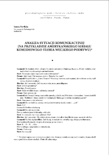 Analiza sytuacji komunikacyjnej (na przykładzie amerykańskiego serialu komediowego "Teoria wielkiego podrywu")