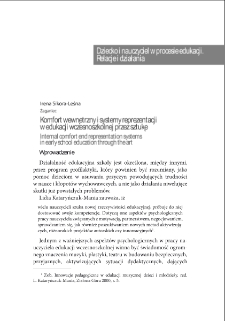 Komfort wewnętrzny i systemy reprezentacji w edukacji wczesnoszkolnej przez sztukę = Internal comfort end representation systems in early school education through the art