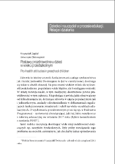 Postawy prozdrowotne u dzieci w wieku przedszkolnym = Pro-health attitudes in preschool children