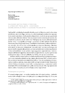 Nauczanie języka przez literaturę, a literatury przez język - o metodzie skorelowanej w pracy z uczniami polonijnymi = To language through literature, to literature through language - about the correlated method in teaching heritage language learners
