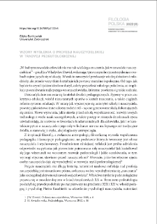 Wzory myślenia o profesji nauczycielskiej w tradycji pedeutologicznej = Teaching in the pedeutological tradition - thinking patterns