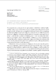 Czy wiedźmin może nauczyć grzeczności? Elementy etykiety językowej w "Ostatnim życzeniu" Andrzeja Sapkowskiego = Can a witcher teach politeness? Elements of a linguistic etiquette in Andrzej Sapkowski`s "Last Wish"