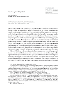 Starotestamentalna typologia krzyża Jezusa Chrystusa = The Old Testament typology of the cross of Jesus Christ