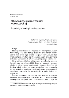 Aktywność czytelnicza w edukacji wczesnoszkolnej = The activity of reading in early education