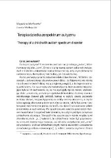 Terapia dziecka ze spektrum autyzmu = Therapy of a child with autism spectrum disorder