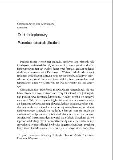 Duet fortepianowy = Piano duo - selected reflections