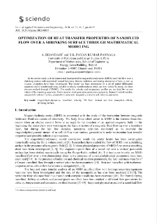 Optimization of heat transfer properties of nanofluid flow over a shrinking surface through mathematical modeling