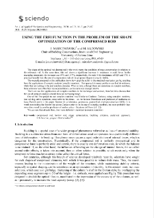 Using the ERFI function in the problem of the shape optimization of the compressed rod