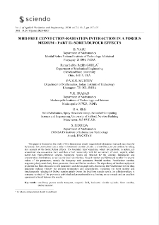 MHD free convection-radiation interaction in a porous medium - Part II: soret/dufour effects