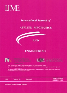 International Journal of Applied Mechanics and Engineering (IJAME), volume 25, number 3 (2020) - Contents