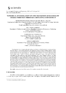 Numerical investigation on the transition of fluid flow characteristics through a rotating curved duct