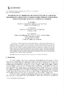 Mathematical modeling of convective heat and mass transfer of a rotating nano-fluid bounded by stretching and stationary walls in a vertical conduit