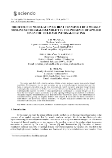 The effect of modulation on heat transport by a weakly nonlinear thermal instability in the presence of applied magnetic field and internal heating