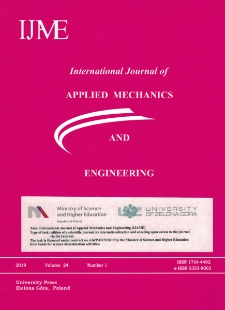 International Journal of Applied Mechanics and Engineering (IJAME), volume 24, number 1 (2019) - Contents