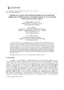 Chemically reacting ionized radiative fluid flow through an impulsively started vertical plate with induced magnetic field