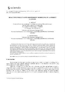 Reactive pollutants dispersion modeling in a street canyon