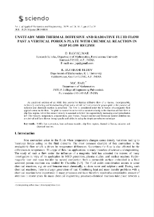 Unsteady MHD thermal diffusive and radiative fluid flow past a vertical porous plate with chemical reaction in slip flow regime