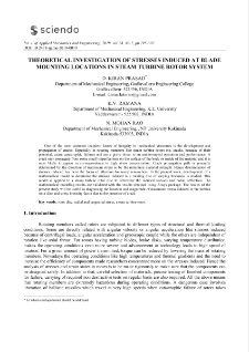 Theoretical investigation of stresses induced at blade mounting locations in steam turbine rotor system