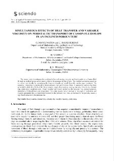 Simultaneous effects of heat transfer and variable viscosity on peristaltic transport of casson fluid flow in an inclined porous tube