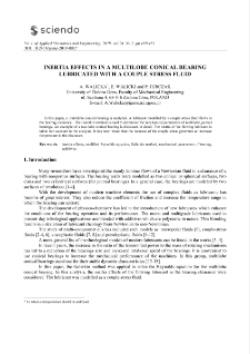 Inertia effects in a multilobe conical bearing lubricated with a couple stress fluid
