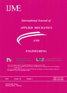 International Journal of Applied Mechanics and Engineering (IJAME), volume 24, number 3 (2019) - spis treści