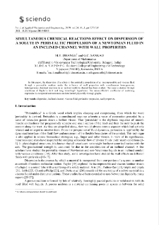 Simultaneous chemical reactions effect on dispersion of a solute in peristaltic propulsion of a newtonian fluid in an inclined channel with wall properties