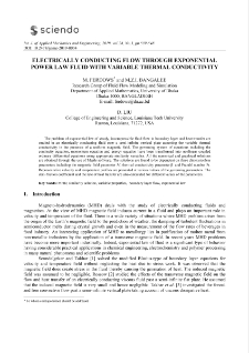 Electrically conducting flow through exponential power law fluid with variable thermal conductivity