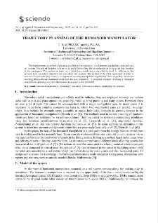 Trajectory planning of the humanoid manipulator