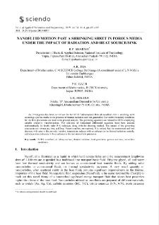 Nanofluid motion past a shrinking sheet in porous media under the impact of radiation and heat source/sink