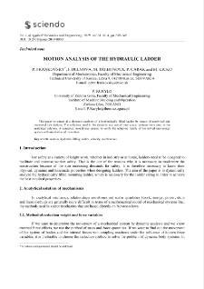 Motion analysis of the hydraulic ladder