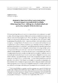 Elementy spontaniczne i automatyczne w katalogach monarchów z okresu I Rzeczypospolitej - wstęp do charakterystyki gatunku (aspekt strukturalny) = Spontaneous and automatic elements in the catalogues of monarchs from the period of the First Republic - an introduction to the characteristics of genre (structural aspect)