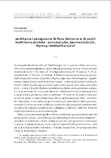 Powitania i pożegnania w "Panu Balcerze w Brazylii" Marii Konopnickiej - automatyzm, spontaniczność, wymogi wersyfikacyjne? = Greetings and farewells in "Sir Balcer in Brazil" of Maria Konopnicka - automatism, spontaneity, versification requirements?