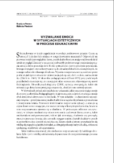 Wyzwalanie emocji w sytuacjach estetycznych w procesie edukacyjnym