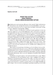 Praktyka sztuki jako terapia - kilka uwag edukatora sztuki