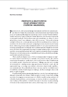 Propozycja muzycznych zajęć afirmacyjnych z dziećmi i młodzieżą