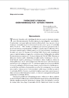 Twórczość literacka osób niewidzących - sztuka i terapia
