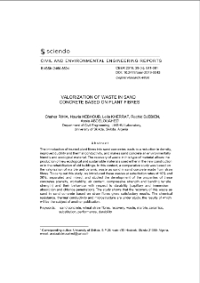 Valorization of waste in sand concrete based on plant fibres