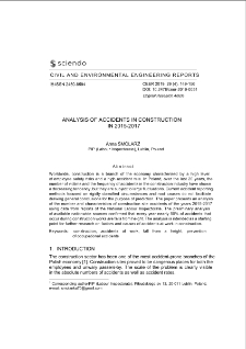 Analysis of accidents in construction in 2015-2017