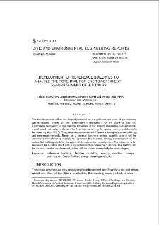 Development of reference buildings to analyze the potential for energy-efficient refurbishment of buildings