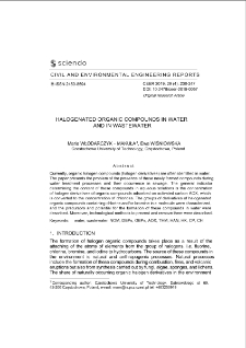 Halogenated organic compounds in water and in wastewater