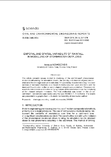Emporal and spatial variability of rainfall in modelling of stormwater outflows